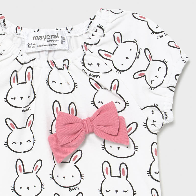 BUNNY KNIT ONESIES NEWBORN GIRL