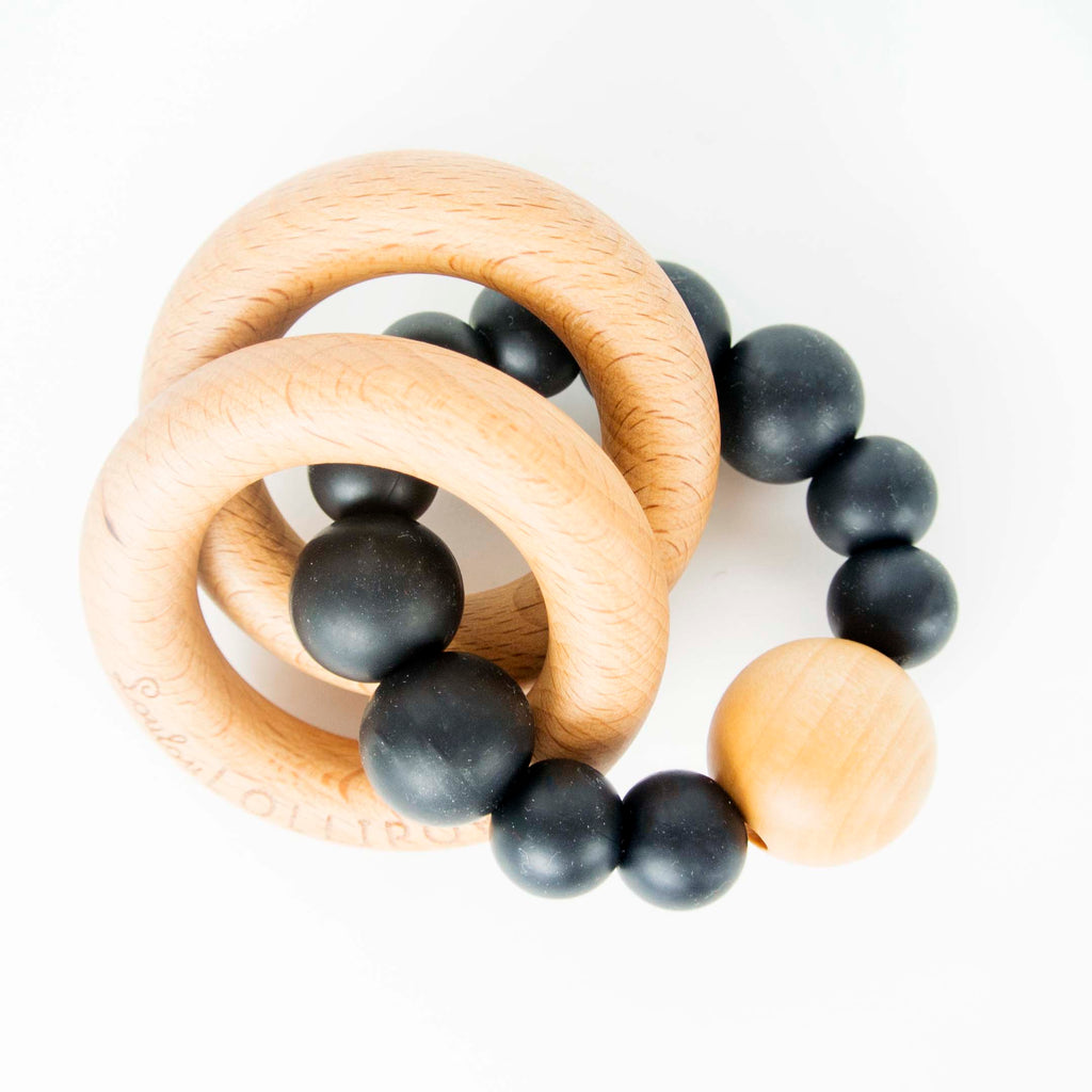 BUBBLE SILICONE AND WOOD TEETHER