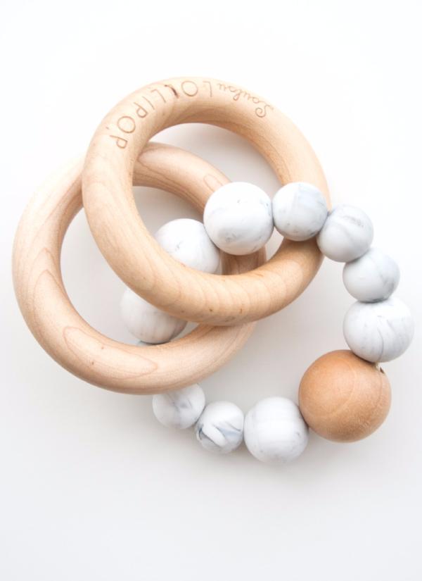 BUBBLE SILICONE AND WOOD TEETHER