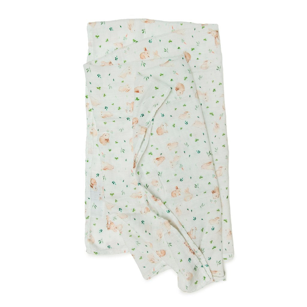 LUXE MUSLIN SWADDLE - BUNNY MEADOW