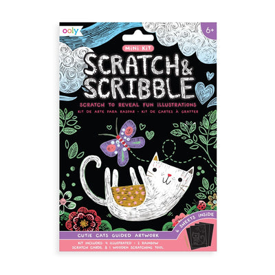 MINI SCRATCH & SCRIBBLE ART KIT: CUTIE CATS