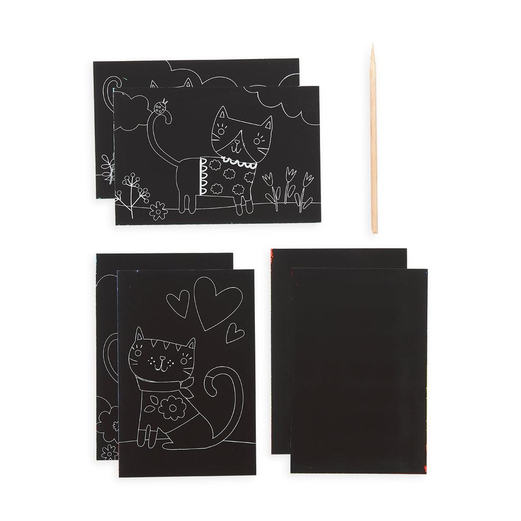MINI SCRATCH & SCRIBBLE ART KIT: CUTIE CATS