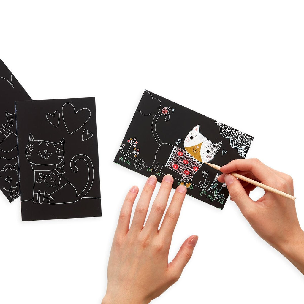 MINI SCRATCH & SCRIBBLE ART KIT: CUTIE CATS