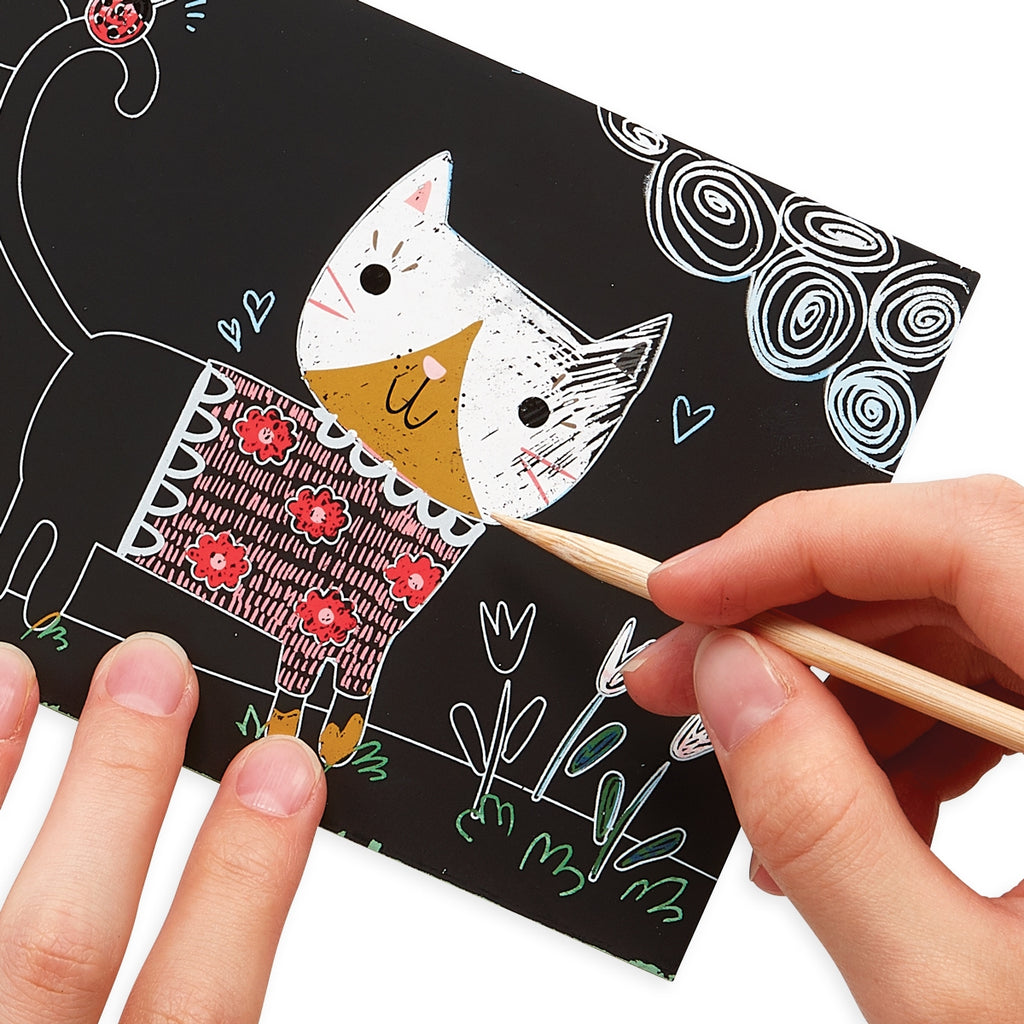 MINI SCRATCH & SCRIBBLE ART KIT: CUTIE CATS