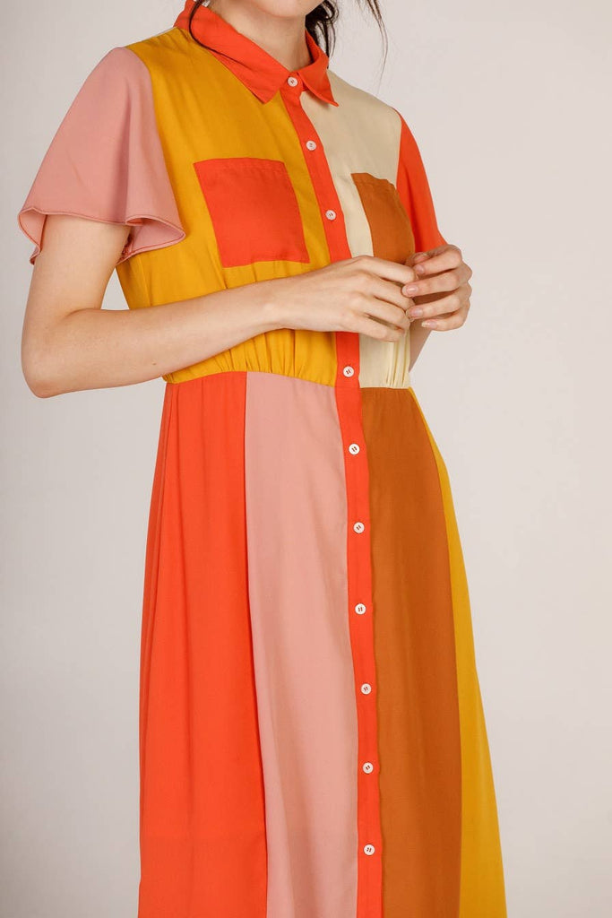 COLORBLOCK SHIRTDRESS