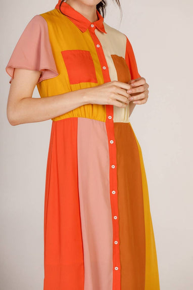 COLORBLOCK SHIRTDRESS
