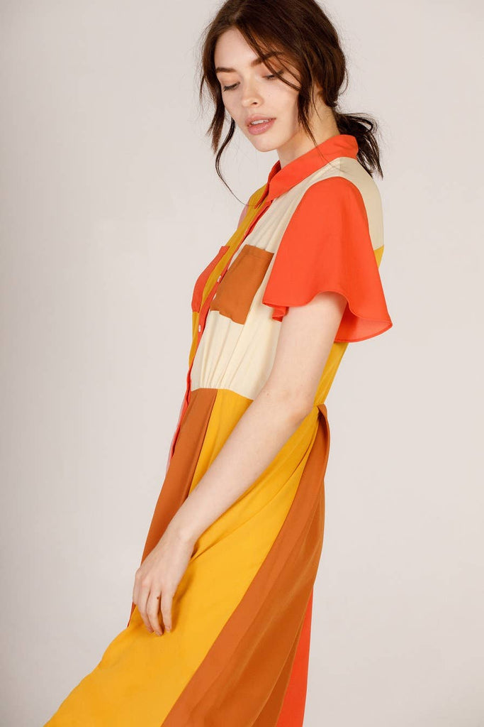 COLORBLOCK SHIRTDRESS