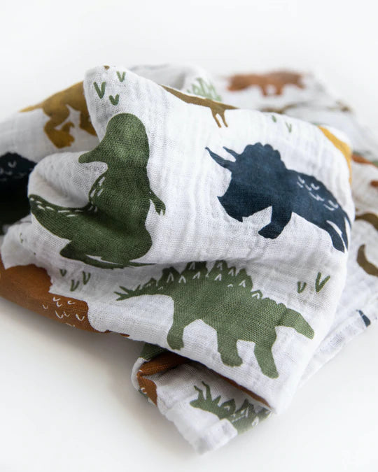 Cotton Muslin Swaddle Blanket - Dino Friends