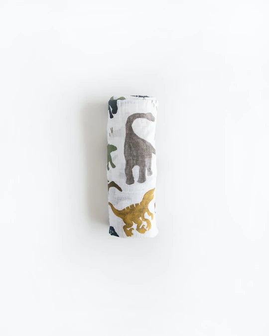 Cotton Muslin Swaddle Blanket - Dino Friends