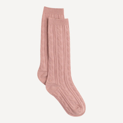 CABLE KNIT KNEE HIGH SOCKS | WOODROSE