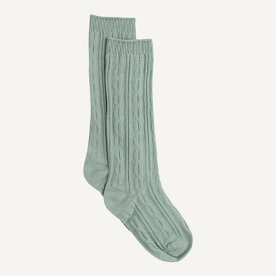 CABLE KNIT KNEE HIGH SOCKS | JADEITE