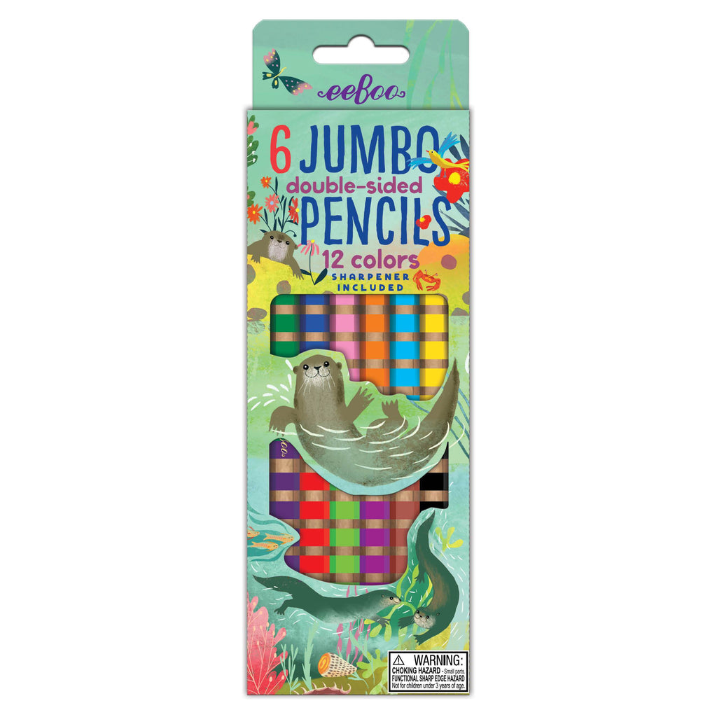 OTTERS AT PLAY 6 JUMBO DOUBLE PENCILS