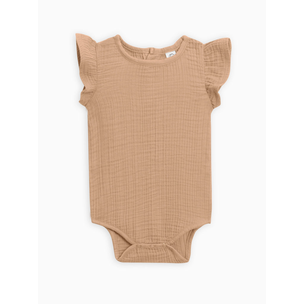 ELIN MUSLIN FLUTTER SLEEVE BODYSUIT