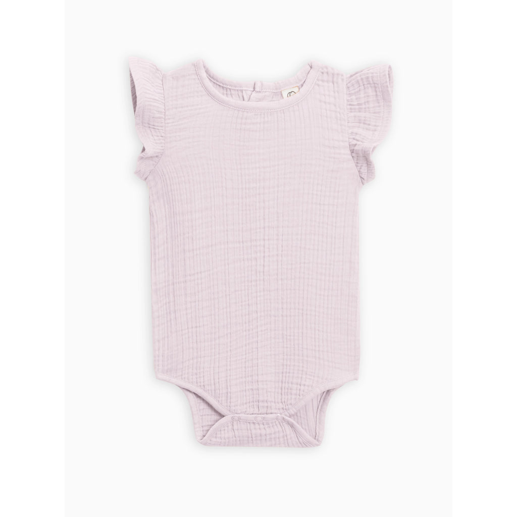 ELIN MUSLIN FLUTTER SLEEVE BODYSUIT