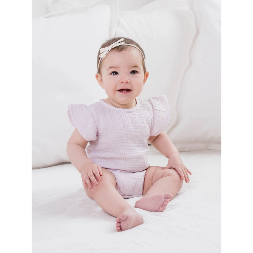 ELIN MUSLIN FLUTTER SLEEVE BODYSUIT