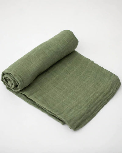 COTTON MUSLIN SWADDLE BLANKET - FERN