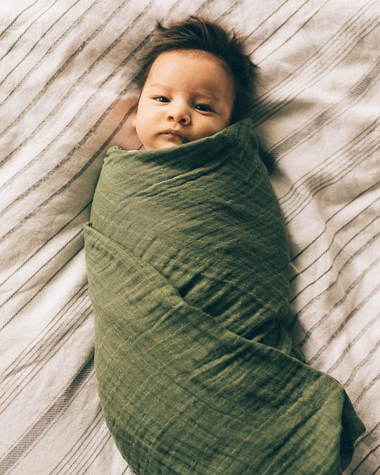 Cotton Muslin Swaddle Blanket - Fern