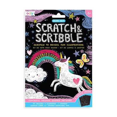 MINI SCRATCH & SCRIBBLE ART KIT - FUNTASTIC FRIENDS