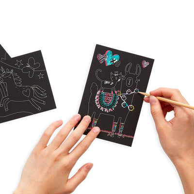 MINI SCRATCH & SCRIBBLE ART KIT - FUNTASTIC FRIENDS