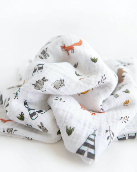 Cotton Muslin Swaddle Blanket - Forest Friends