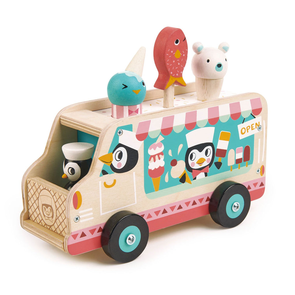 PENGUIN'S GELATO VAN WOODEN TOY SET
