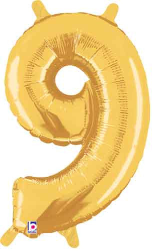 '9' GOLD FOIL BALLOON