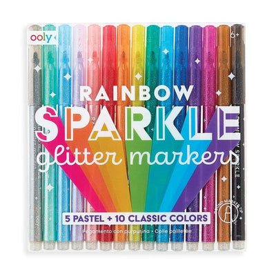 RAINBOW SPARKLE GLITTER MARKERS