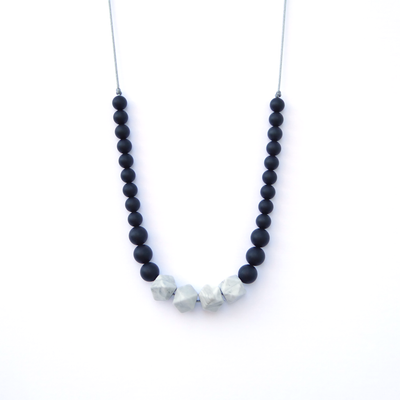 WHITE MARBLE SILICONE TEETHING NECKLACE