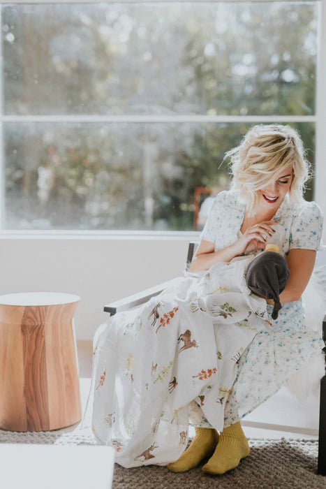 Cotton Muslin Swaddle Blanket - Oh Deer!