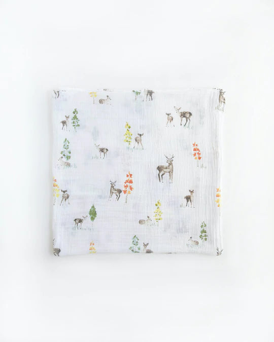 Cotton Muslin Swaddle Blanket - Oh Deer!