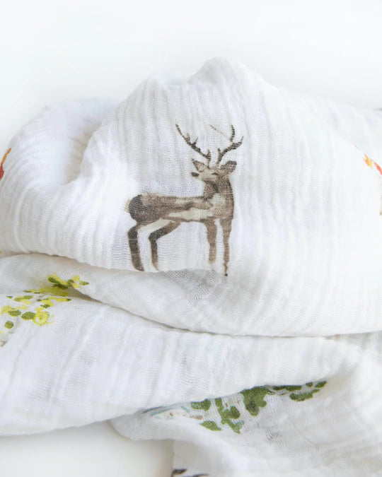 Cotton Muslin Swaddle Blanket - Oh Deer!