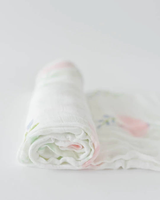 Deluxe Muslin Swaddle Blanket - Pink Peony