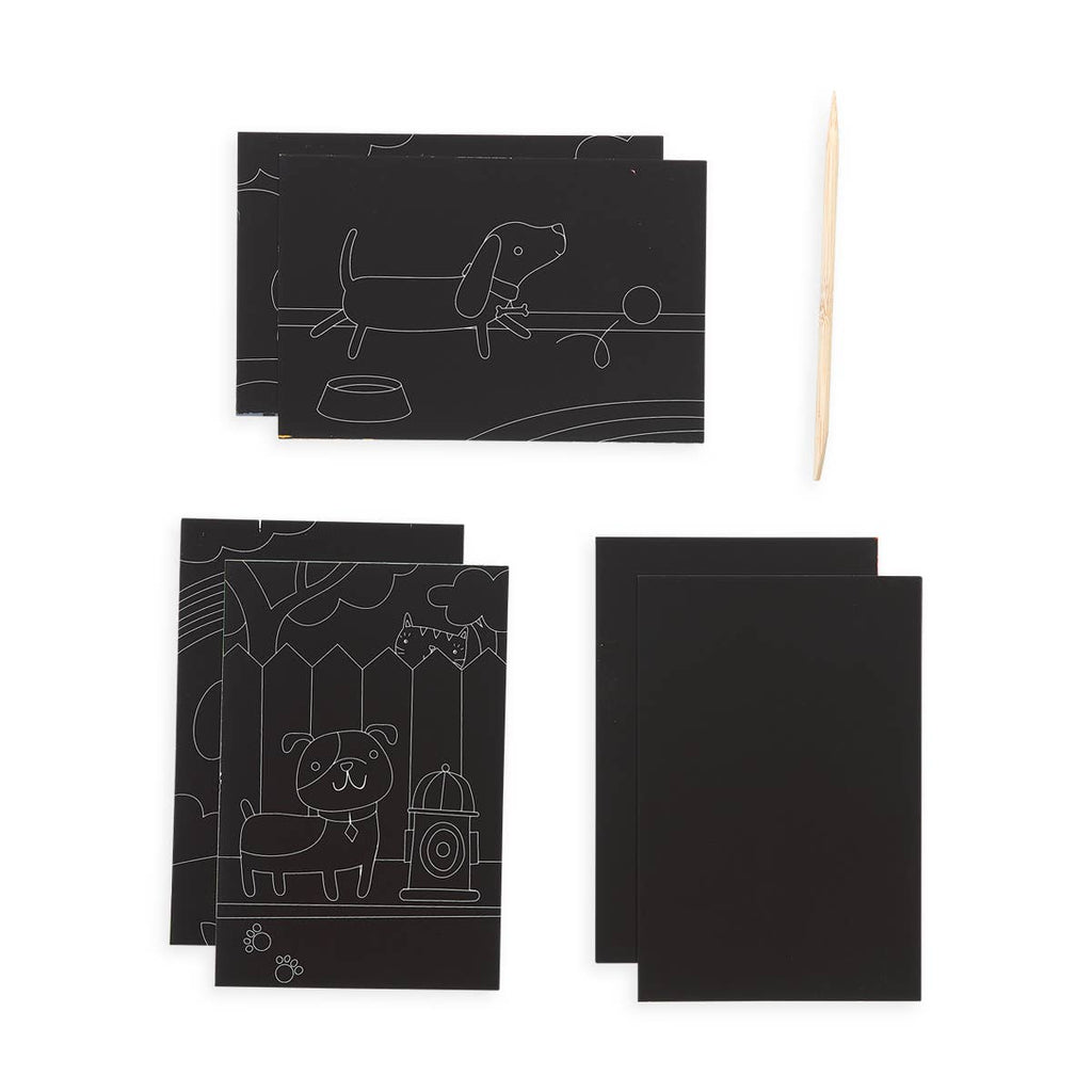 MINI SCRATCH & SCRIBBLE ART KIT - PLAYFUL PUPS
