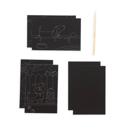 MINI SCRATCH & SCRIBBLE ART KIT - PLAYFUL PUPS