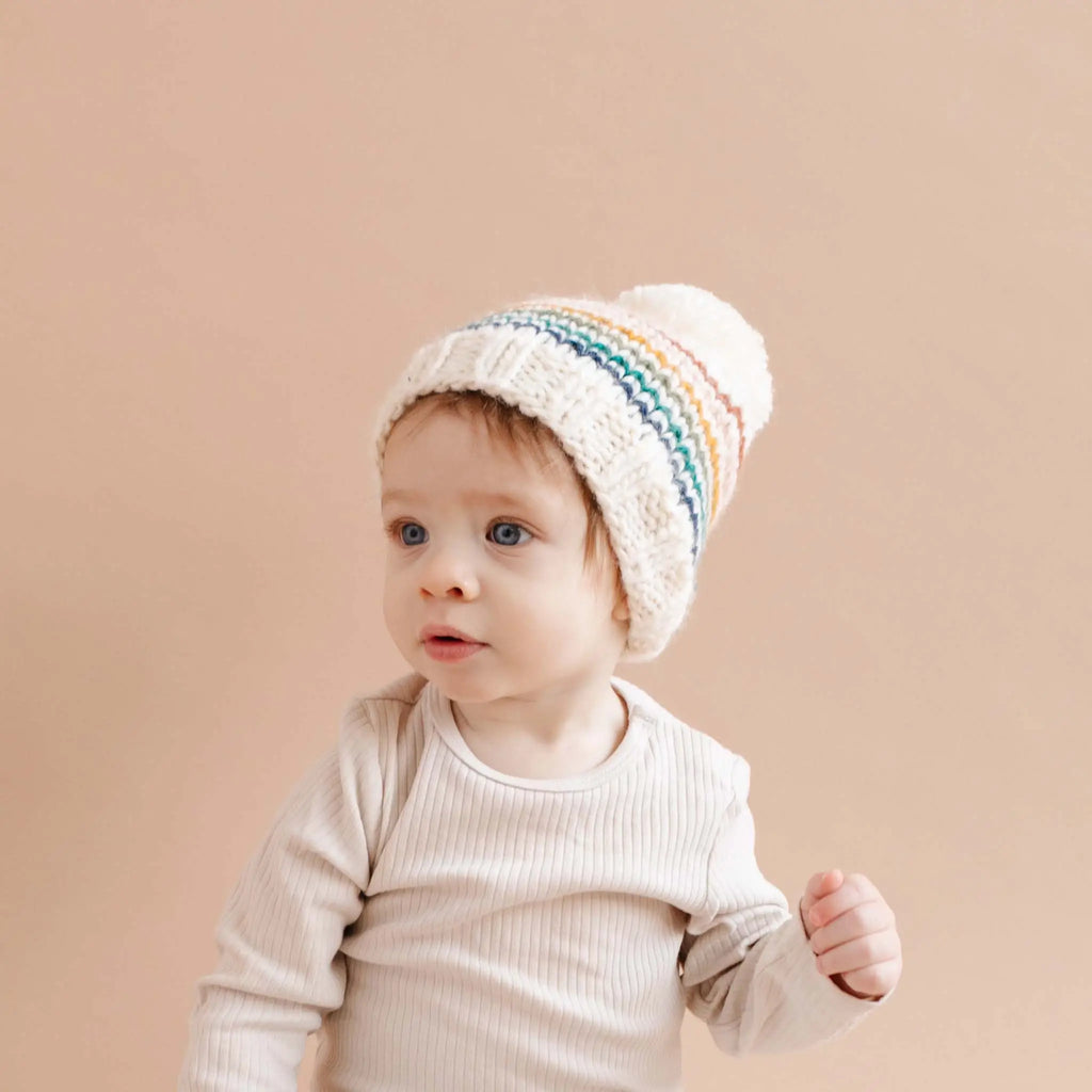 RAINBOW STRIPE KNIT HAT