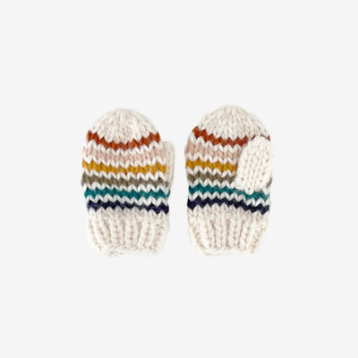 RAINBOW STRIPE KNIT MITTENS