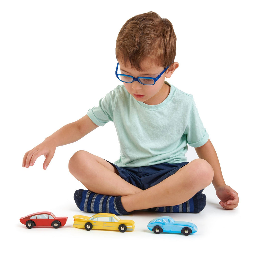 RETRO CARS WOODEN TOY SET