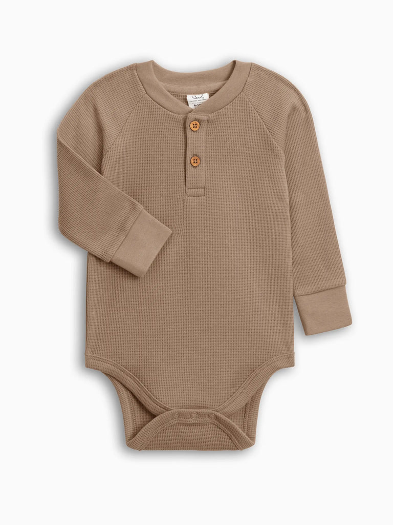 RYVER WAFFLE KNIT HENLEY BODYSUIT