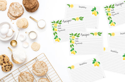 LEMON RECIPE CARDS