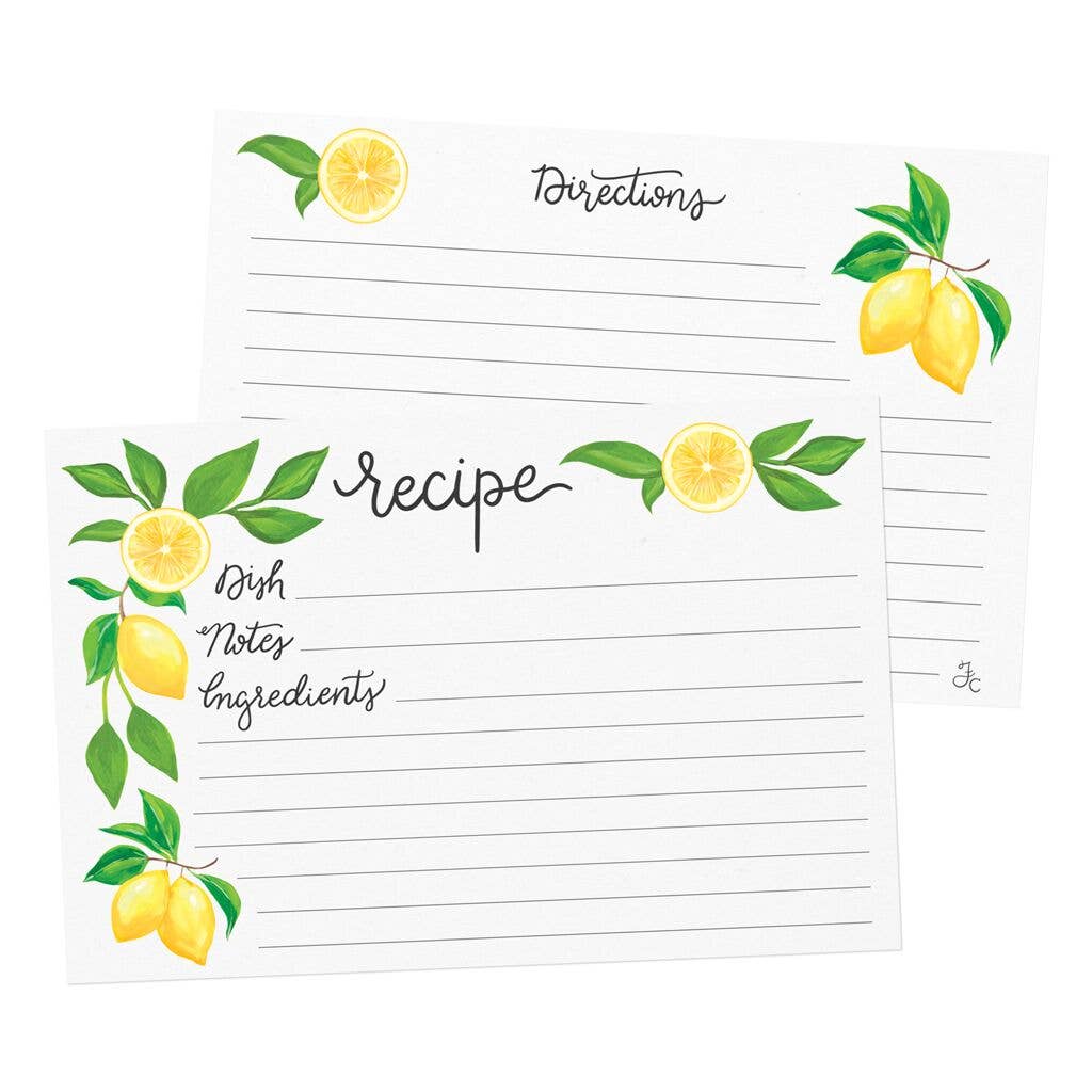 LEMON RECIPE CARDS