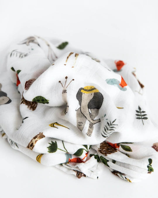Deluxe Muslin Swaddle Blanket - Safari Social