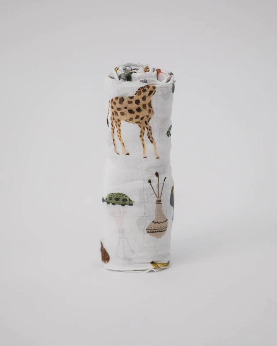 Deluxe Muslin Swaddle Blanket - Safari Social