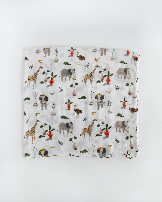 Deluxe Muslin Swaddle Blanket - Safari Social