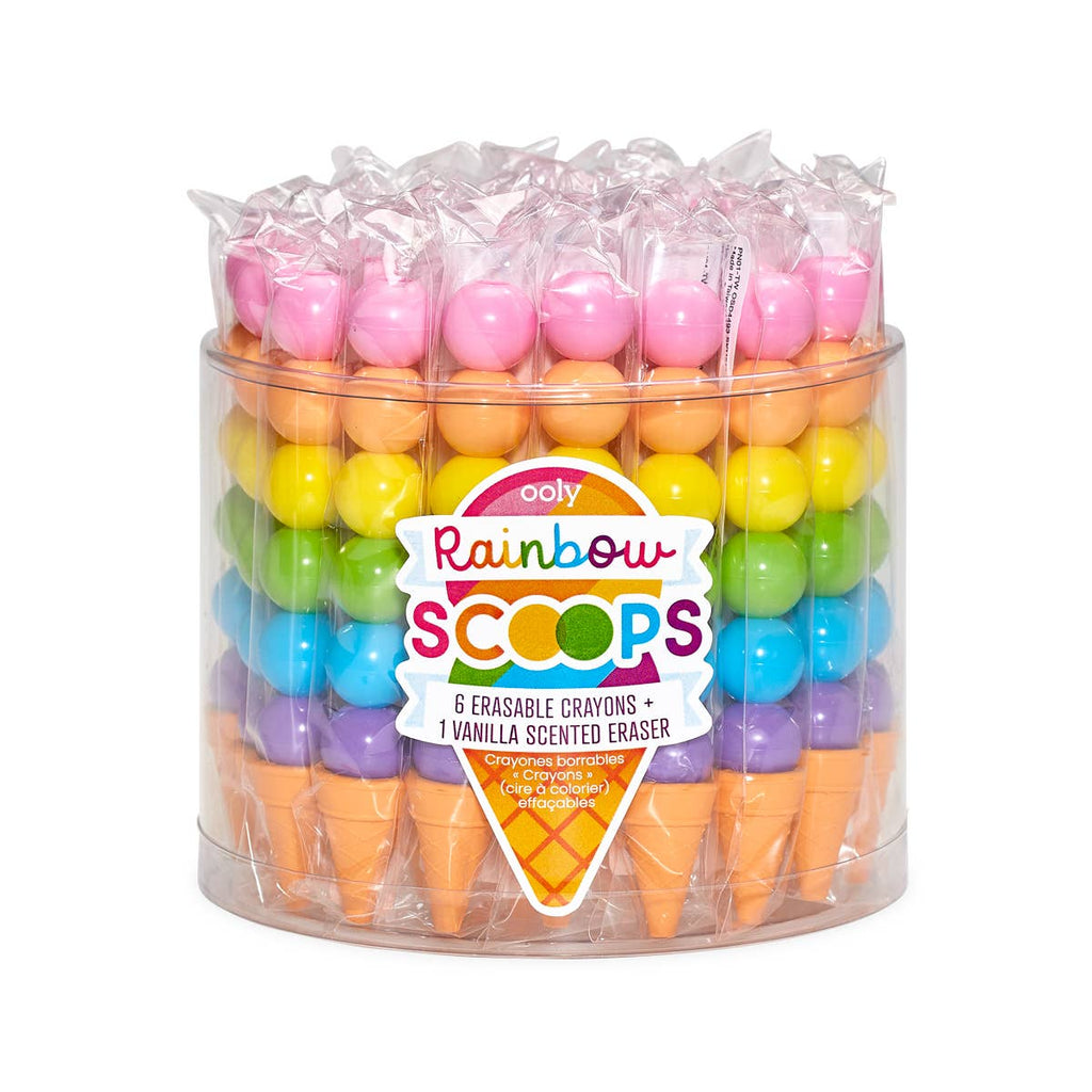 RAINBOW SCOOPS VANILLA SCENTED STACKING ERASABLE CRAYONS