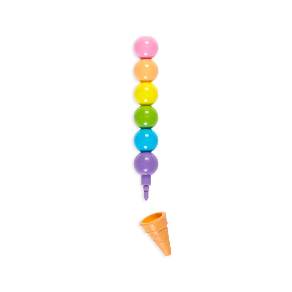 RAINBOW SCOOPS VANILLA SCENTED STACKING ERASABLE CRAYONS