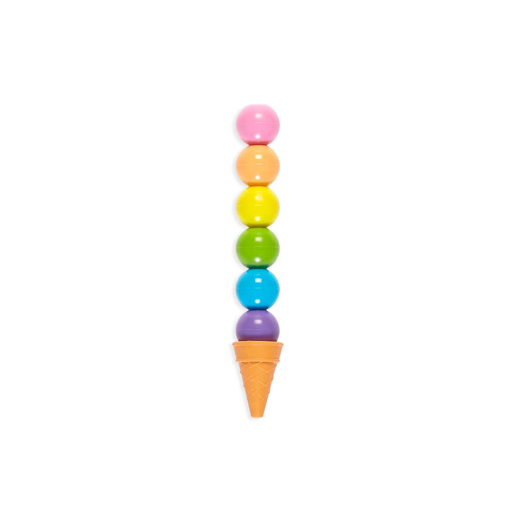 RAINBOW SCOOPS VANILLA SCENTED STACKING ERASABLE CRAYONS