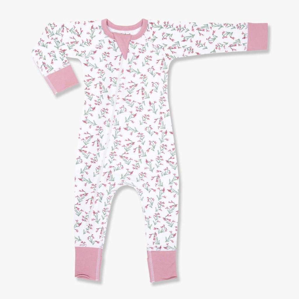 SAGE FLOWER ZIP ROMPER