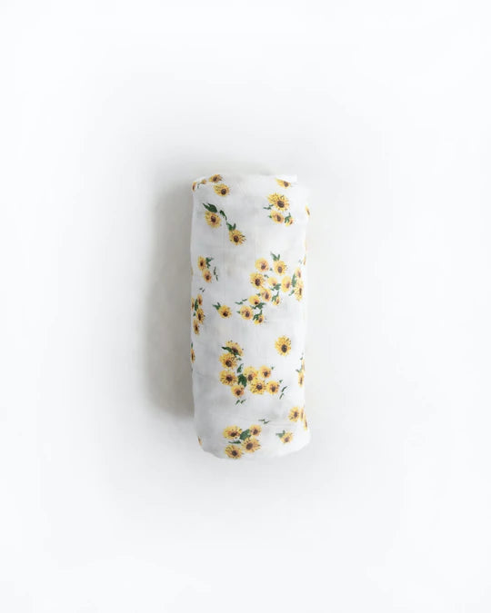 DELUXE MUSLIN SWADDLE BLANKET - DITSY SUNFLOWER