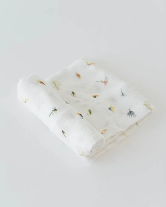 DELUXE MUSLIN SWADDLE - GONE FISHING