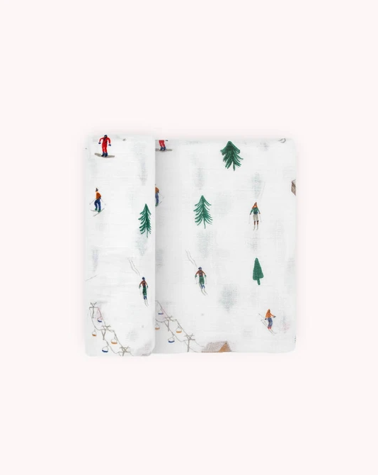 COTTON MUSLIN SWADDLE - POWDER PARTY